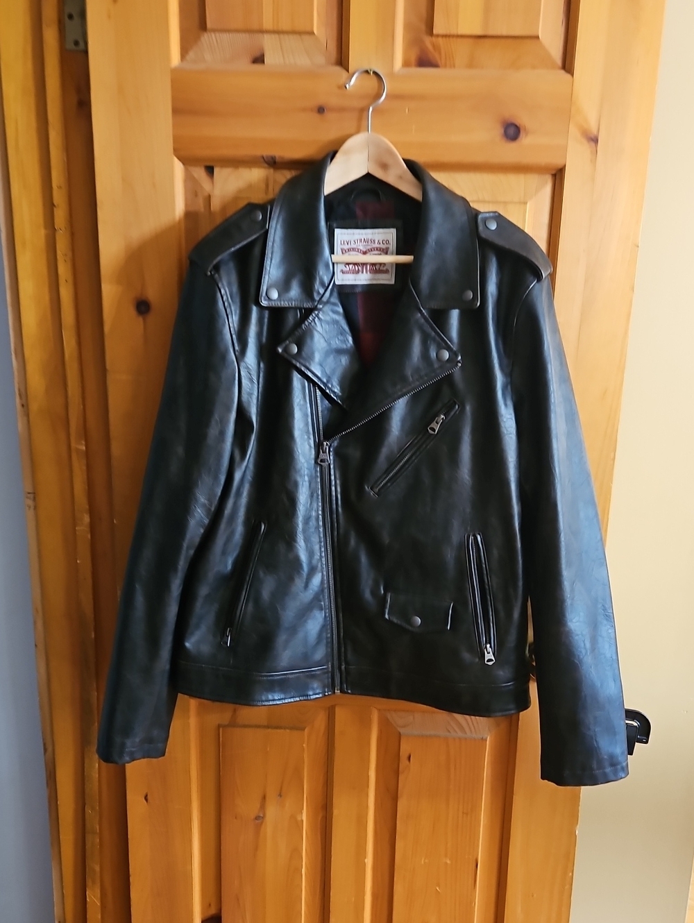 Levi's Black/brown Faux Leather Bomber Jacket